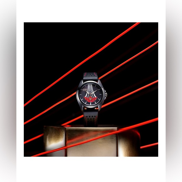 Citizen Marvel Disney Official Iron Man Stainless Steel Leather Watch & Pin,NWT - Picture 11 of 13